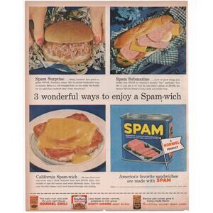 Hormel Spam / Del Monte Green Beans Magazine Advertisement Vintage Mid century